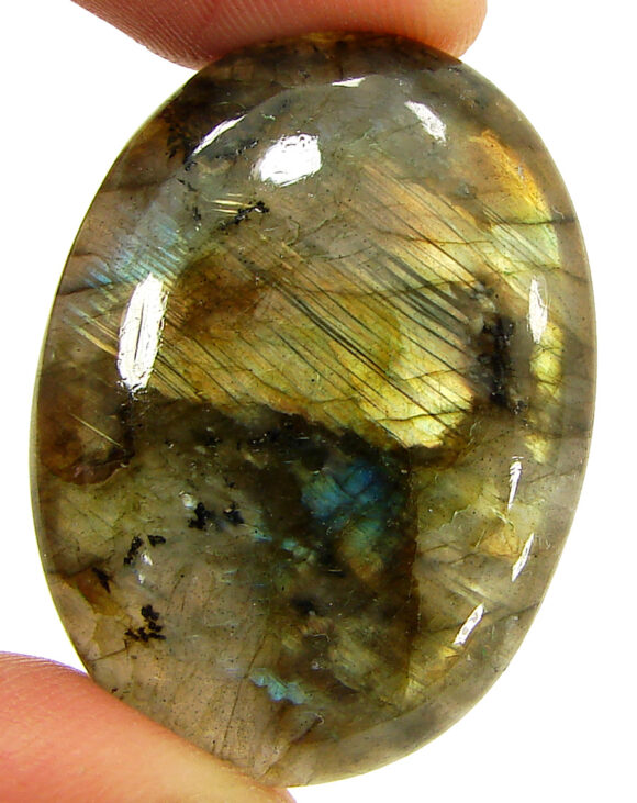 57.40 Ct Natural Gray Labradorite Loose Gemstone Cabochon Wire Wrap Stone - 22538