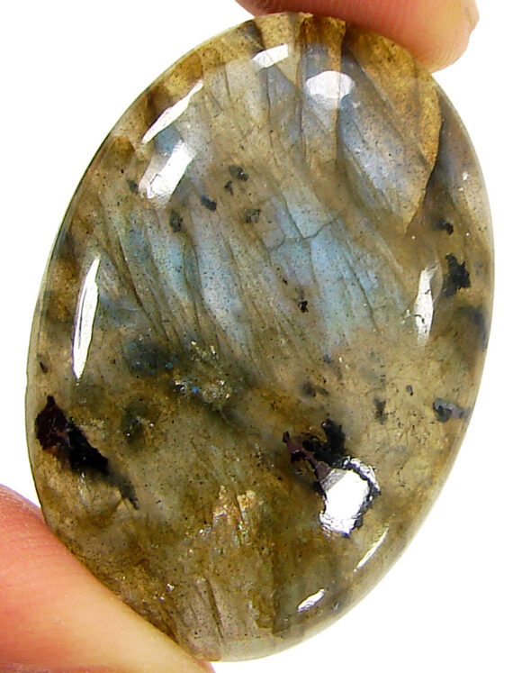 48.80 Ct Natural Gray Labradorite Loose Gemstone Cabochon Wire Wrap Stone - 22541