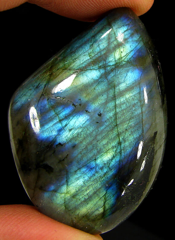 97.85 Ct Natural Blue Labradorite Loose Gemstone Cabochon Wire Wrap Stone - 22566