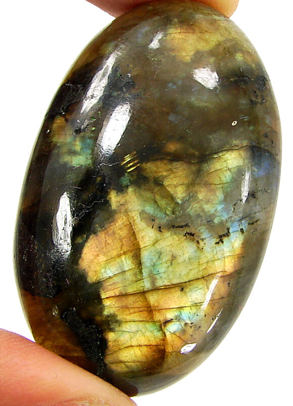 107.25 Ct Natural Gray Labradorite Loose Gemstone Cabochon Wire Wrap Stone - 22567