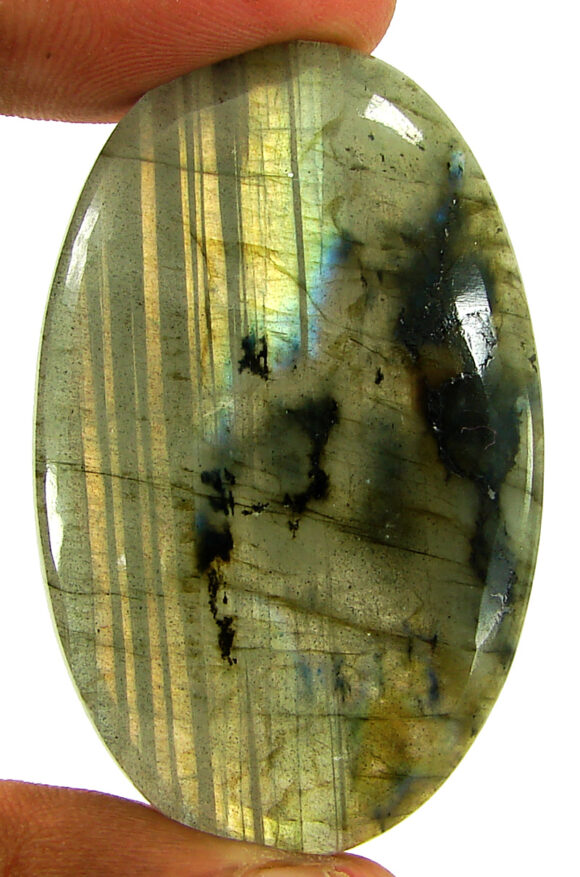 94.60 Ct Natural Gray Labradorite Loose Gemstone Cabochon Wire Wrap Stone - 22574