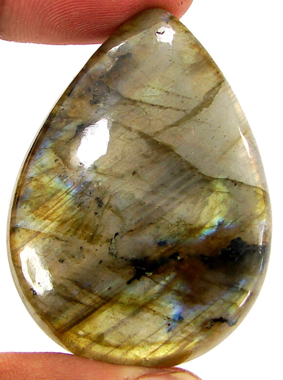 99.80 Ct Natural Gray Labradorite Loose Gemstone Cabochon Wire Wrap Stone - 22575