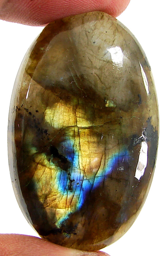 96.90 Ct Natural Gray Labradorite Loose Gemstone Cabochon Wire Wrap Stone - 22576