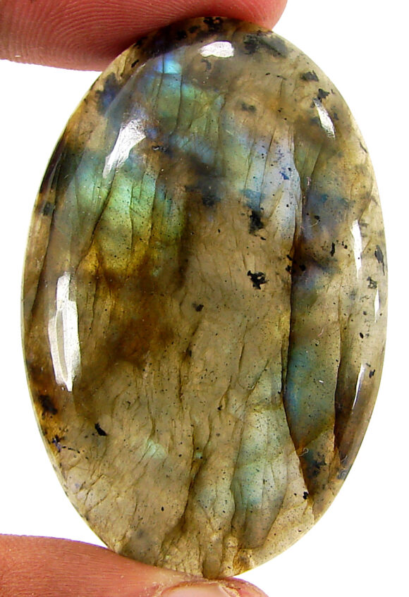 99.10 Ct Natural Gray Labradorite Loose Gemstone Cabochon Wire Wrap Stone - 22580