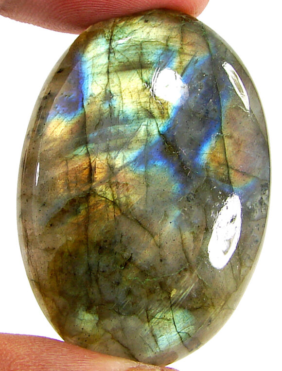 88.45 Ct Natural Gray Labradorite Loose Gemstone Cabochon Wire Wrap Stone - 22581