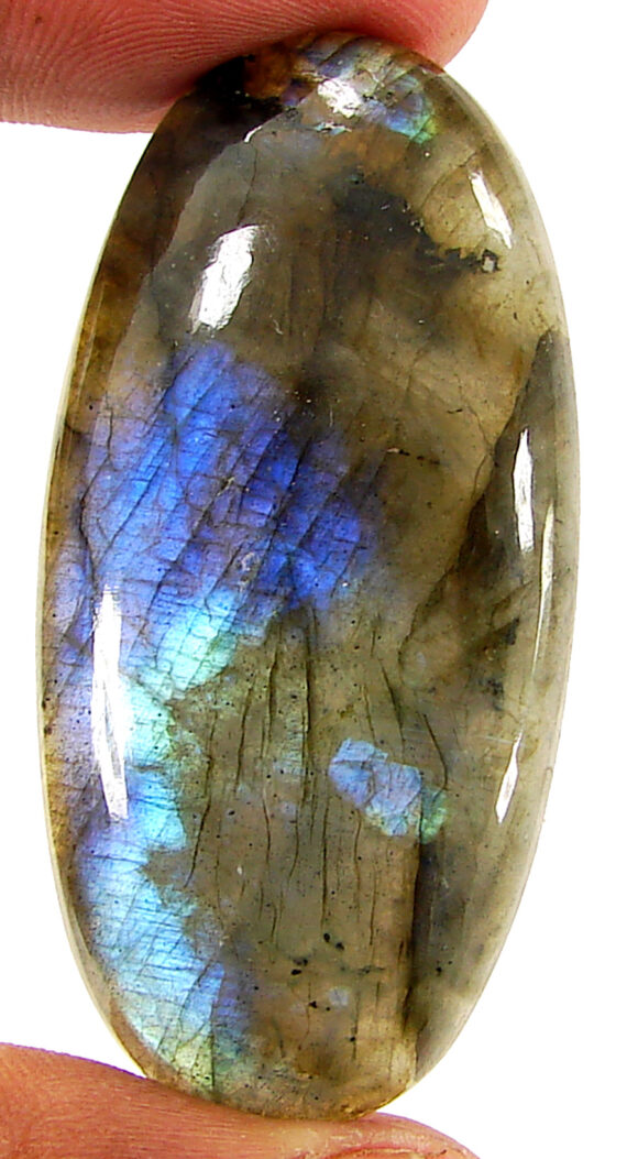 90.10 Ct Natural Blue Labradorite Loose Gemstone Cabochon Wire Wrap Stone - 22587