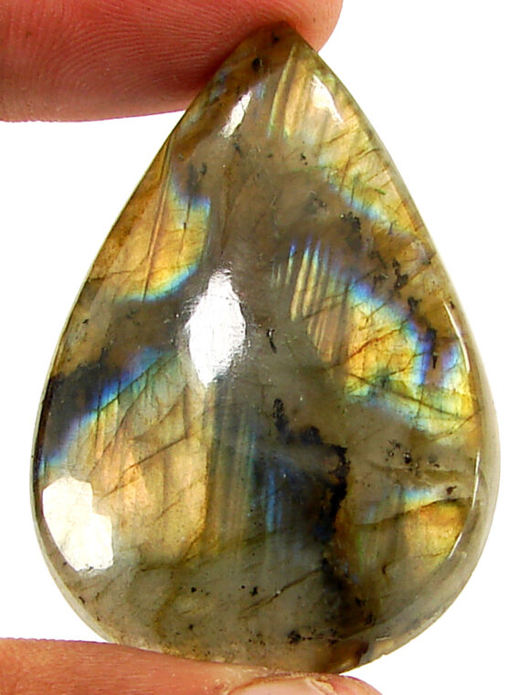 81.40 Ct Natural Gray Labradorite Loose Gemstone Cabochon Wire Wrap Stone - 22591