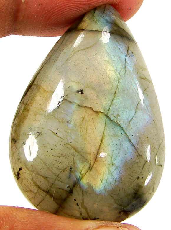 76.40 Ct Natural Gray Labradorite Loose Gemstone Cabochon Wire Wrap Stone - 22597
