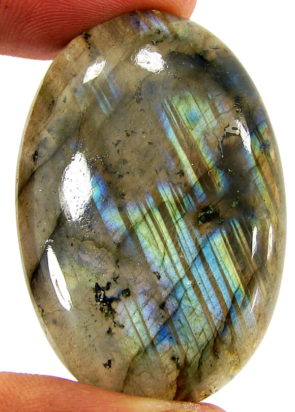 90.20 Ct Natural Blue Labradorite Loose Gemstone Cabochon Wire Wrap Stone - 22601