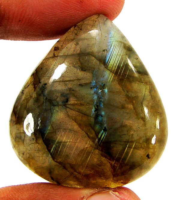 68.90 Ct Natural Gray Labradorite Loose Gemstone Cabochon Wire Wrap Stone - 22615