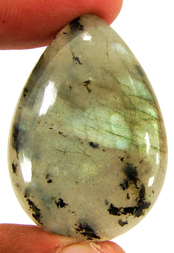 65.00 Ct Natural Gray Labradorite Loose Gemstone Cabochon Wire Wrap Stone - 22619