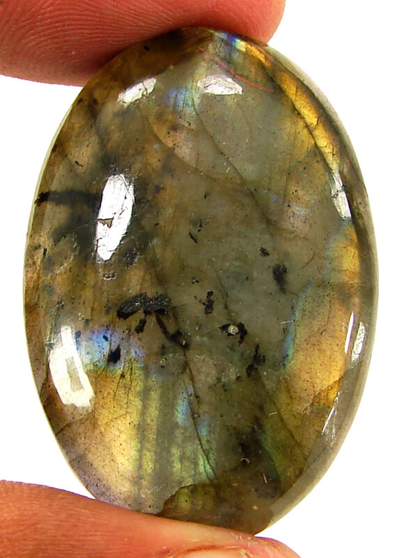 72.10 Ct Natural Gray Labradorite Loose Gemstone Cabochon Wire Wrap Stone - 22625