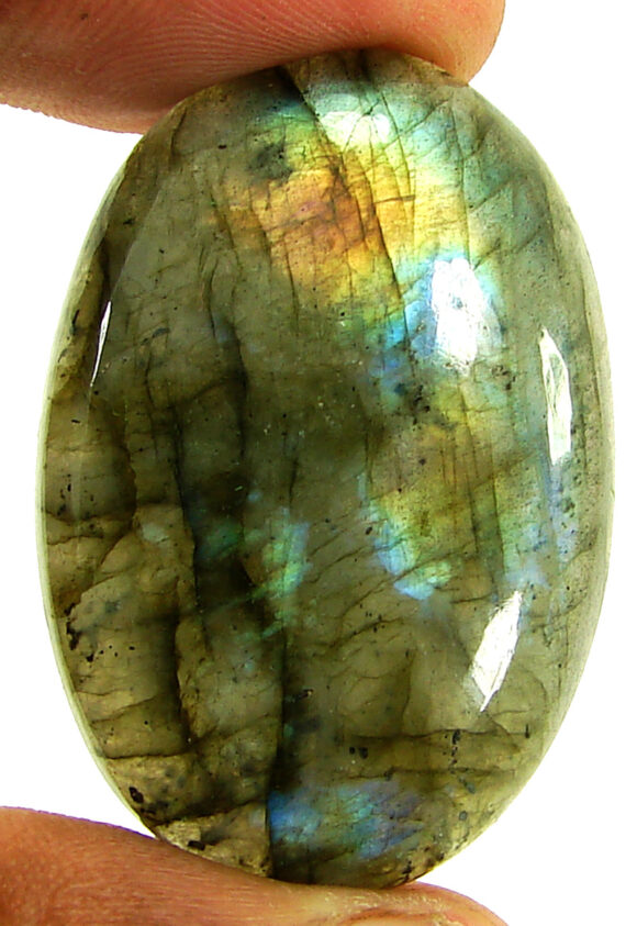 70.25 Ct Natural Gray Labradorite Loose Gemstone Cabochon Wire Wrap Stone - 22626