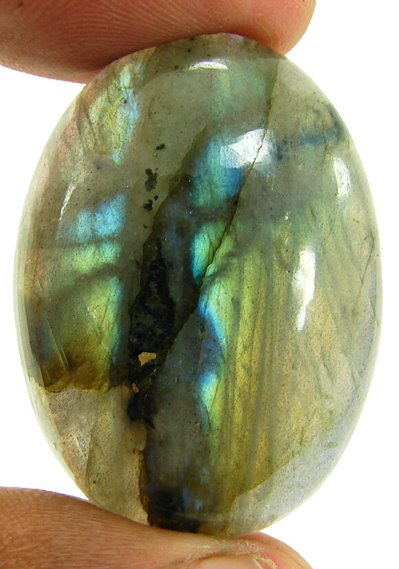 61.75 Ct Natural Gray Labradorite Loose Gemstone Cabochon Wire Wrap Stone - 22627