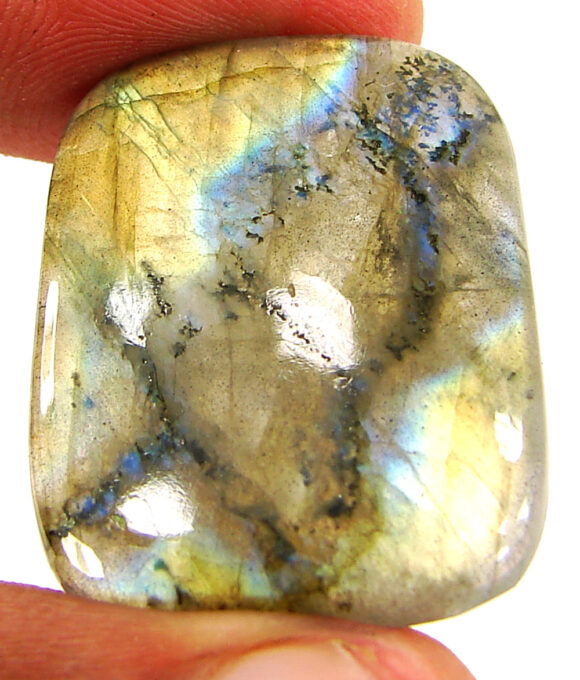 38.25 Ct Natural Gray Labradorite Loose Gemstone Cabochon Wire Wrap Stone - 22647