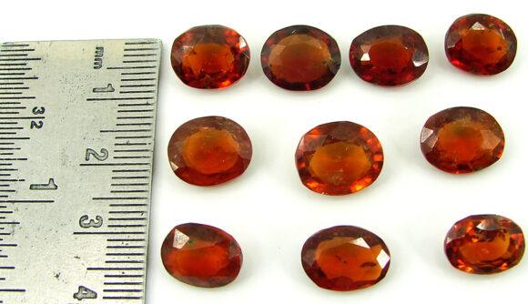 49.30 Ct Natural Hessonite Garnet Loose Gemstone Oval Cut 10 Pcs Stone Lot - 22745 - Image 2