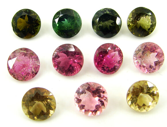 9.30 Ct Natural Multi Tourmaline Loose Gemstone 6.00-6.30 mm Round 11 Pcs Lot - 22780