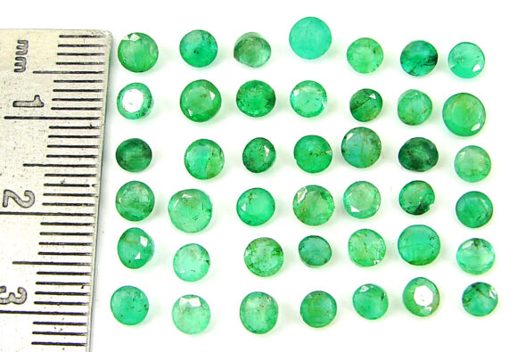 10.50 Ct Natural Green Emerald Gemstone Stone Round Cut 42 Pcs Stone Lot - 22801 - Image 2