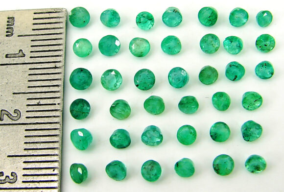 6.30 Ct Natural Green Emerald Gemstone Stone Round Cut 39 Pcs Stone Lot - 22805 - Image 2