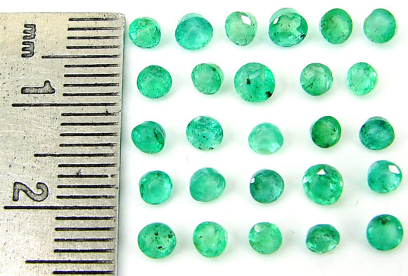 5.05 Ct Natural Green Emerald Gemstone Stone Round Cut 26 Pcs Stone Lot - 22807 - Image 2