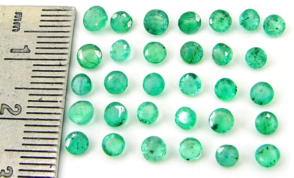 6.10 Ct Natural Green Emerald Gemstone Stone Round Cut 31 Pcs Stone Lot - 22808 - Image 2