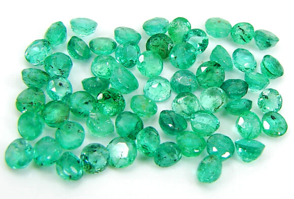 5.50 Ct Natural Green Emerald Gemstone Stone Round Cut 58 Pcs Stone Lot - 22812