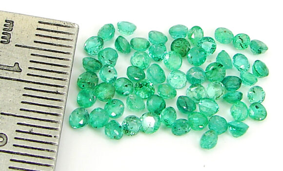 5.50 Ct Natural Green Emerald Gemstone Stone Round Cut 58 Pcs Stone Lot - 22812 - Image 2