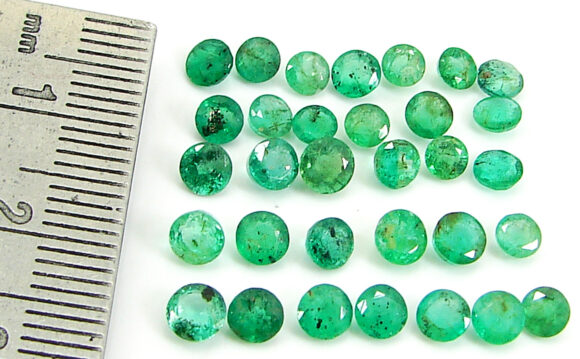 7.15 Ct Natural Green Emerald Gemstone Stone Round Cut 32 Pcs Stone Lot - 22814 - Image 2