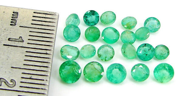 5.45 Ct Natural Green Emerald Gemstone Stone Round Cut 21 Pcs Stone Lot - 22815 - Image 2