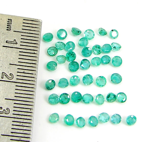 6.10 Ct Natural Green Emerald Gemstone Stone Round Cut 42 Pcs Stone Lot - 22816 - Image 2