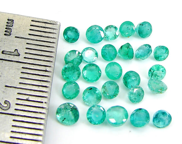 5.25 Ct Natural Green Emerald Gemstone Stone Round Cut 26 Pcs Stone Lot - 22817 - Image 2