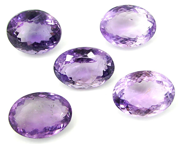 38.50 Ct Natural Purple Amethyst Gemstone Stone Oval Cut 5 Pcs Stone Lot - 22847