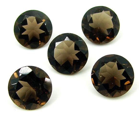 8.00 Ct Natural Smoky Quartz Loose Gemstone Round Cut 5 Pcs Stone Lot - 22856