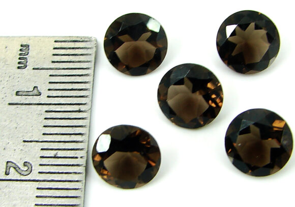 8.00 Ct Natural Smoky Quartz Loose Gemstone Round Cut 5 Pcs Stone Lot - 22856 - Image 2