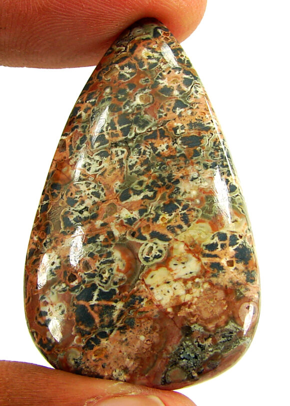 46.15 Ct Natural Leopard Skin Jasper Loose Gemstone Cabochon Wire Wrap - 22886