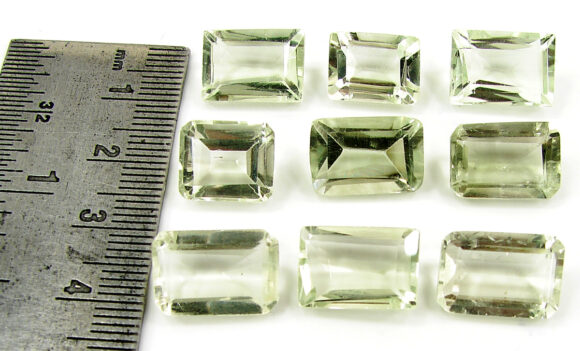 59.90 Ct Natural Green Amethyst Gemstone 11-14 mm Emerald Cut 9 Pcs Lot - 1472 - Image 2