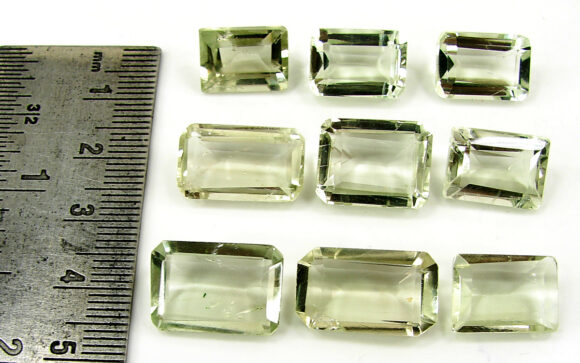 75.25 Ct Natural Green Amethyst Gemstone 13-18 mm Emerald Cut 9 Pcs Lot - 1474 - Image 2