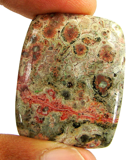 39.40 Ct Natural Leopard Skin Jasper Loose Gemstone Cabochon Wire Wrap - 22903