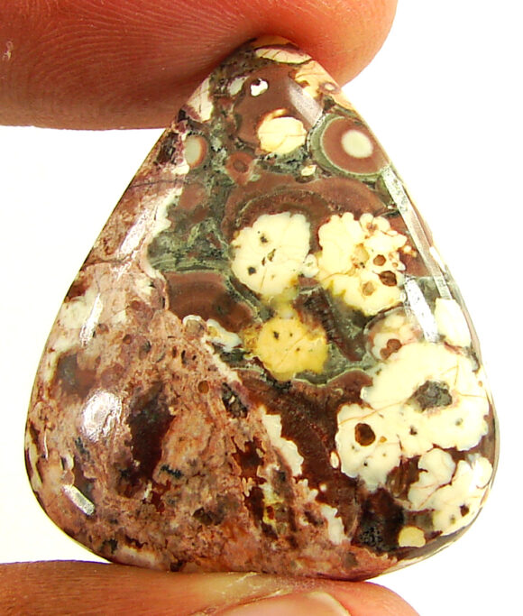 33.05 Ct Natural Leopard Skin Jasper Loose Gemstone Cabochon Wire Wrap - 22912