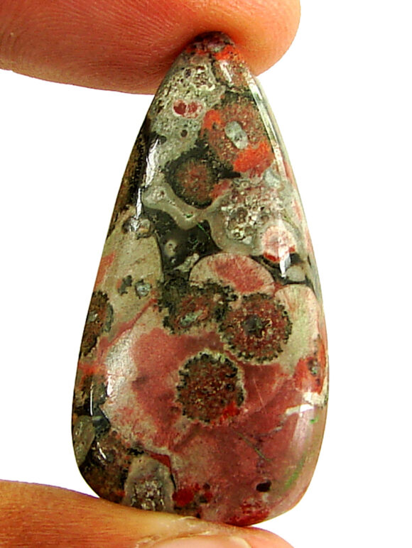 31.55 Ct Natural Leopard Skin Jasper Loose Gemstone Cabochon Wire Wrap - 22918