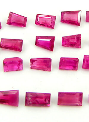 2.88 Ct Natural Untreated Ruby Loose Gemstone Emerald Cut 21 Pcs Stone Lot - 1342