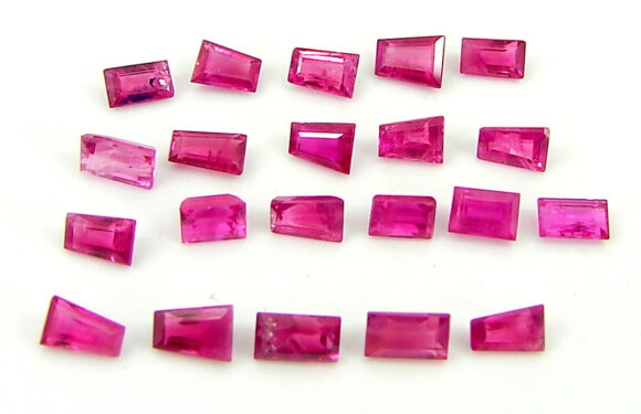 2.88 Ct Natural Untreated Ruby Loose Gemstone Emerald Cut 21 Pcs Stone Lot - 1342