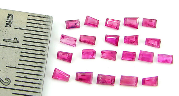 2.88 Ct Natural Untreated Ruby Loose Gemstone Emerald Cut 21 Pcs Stone Lot - 1342 - Image 2