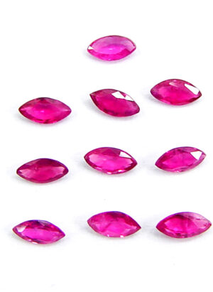 0.71 Ct Natural Untreated Ruby Loose Gemstone Marquise Cut 10 Pcs Stone Lot - 1343