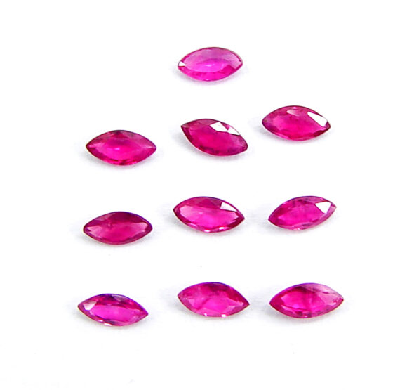 0.71 Ct Natural Untreated Ruby Loose Gemstone Marquise Cut 10 Pcs Stone Lot - 1343