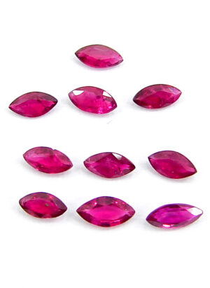 0.92 Ct Natural Untreated Ruby Loose Gemstone Marquise Cut 10 Pcs Stone Lot - 1344