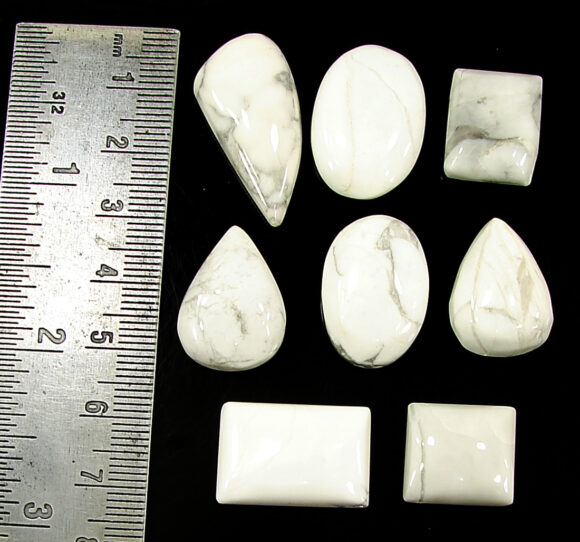 154.30 Ct Natural Howlite Loose Gemstone 16-30 mm Cabochon 8 Pcs Lot Stone - 1351 - Image 2